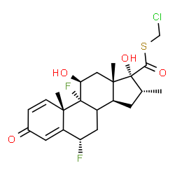ChemSpider 2D Image | S-(Chloromethyl) (6alpha,8xi,11beta,16alpha,17alpha)-6,9-difluoro-11,17-dihydroxy-16-methyl-3-oxoandrosta-1,4-diene-17-carbothioate | C22H27ClF2O4S