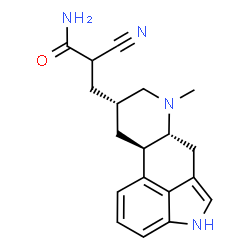 ChemSpider 2D Image | 2-Cyano-3-[(8alpha)-6-methylergolin-8-yl]propanamide | C19H22N4O