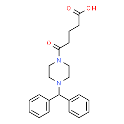 ChemSpider 2D Image | 5-[4-(Diphenylmethyl)-1-piperazinyl]-5-oxopentanoic acid | C22H26N2O3