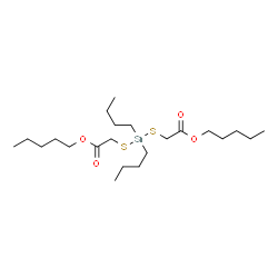 ChemSpider 2D Image | Pentyl 4,4-dibutyl-7-oxo-8-oxa-3,5-dithia-4-stannatridecan-1-oate | C22H44O4S2Sn