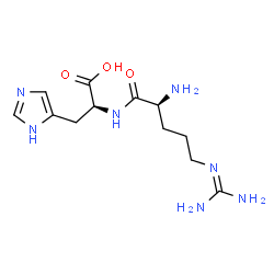 ChemSpider 2D Image | N~5~-(Diaminomethylene)-L-ornithyl-L-histidine | C12H21N7O3