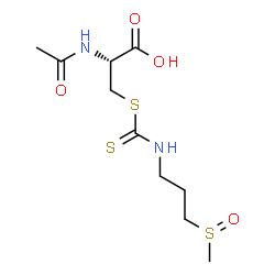 ChemSpider 2D Image | N-Acetyl-S-{[3-(methylsulfinyl)propyl]carbamothioyl}-L-cysteine | C10H18N2O4S3
