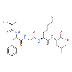 ChemSpider 2D Image | L-Alanyl-L-phenylalanylglycyl-L-lysyl-L-leucine | C26H42N6O6