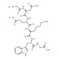 ChemSpider 2D Image | Glycyl-L-asparaginyl-L-glutaminyl-L-lysyl-L-tryptophylglycine | C30H44N10O9