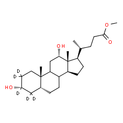 ChemSpider 2D Image | Methyl (3alpha,5beta,8xi,9xi,12alpha)-3,12-dihydroxy(2,2,3,4,4-~2~H_5_)cholan-24-oate | C25H37D5O4