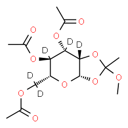 ChemSpider 2D Image | Î²-D-Mannopyranose-2,3,4,6,6-C-d5, 1,2-O-(1-methoxyethylidene)-, triacetate | C15H17D5O10