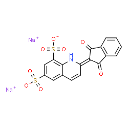 ChemSpider 2D Image | Disodium 2-(1,3-dioxo-1,3-dihydro-2H-inden-2-ylidene)-1,2-dihydro-6,8-quinolinedisulfonate | C18H9NNa2O8S2