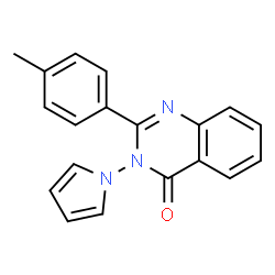 ChemSpider 2D Image | 2-(4-Methylphenyl)-3-(1H-pyrrol-1-yl)-4(3H)-quinazolinone | C19H15N3O