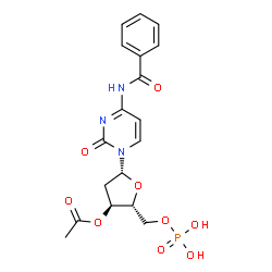 ChemSpider 2D Image | 3'-O-Acetyl-N-benzoyl-2'-deoxycytidine 5'-(dihydrogen phosphate) | C18H20N3O9P