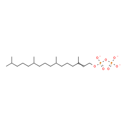 ChemSpider 2D Image | Diphosphoric acid, mono(3,7,11,15-tetramethyl-2-hexadecen-1-yl) ester, ion(3-) | C20H39O7P2