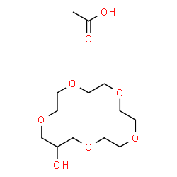 ChemSpider 2D Image | 1,4,7,10,13-Pentaoxacyclohexadecan-15-ol - acetic acid (1:1) | C13H26O8