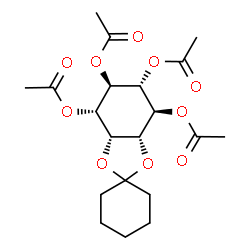 ChemSpider 2D Image | (3aR,4S,5R,6R,7S,7aS)-Hexahydrospiro[1,3-benzodioxole-2,1'-cyclohexane]-4,5,6,7-tetrayl tetraacetate | C20H28O10