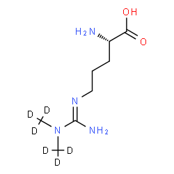 ChemSpider 2D Image | (E)-N~5~-(Amino{bis[(~2~H_3_)methyl]amino}methylene)-L-ornithine | C8H12D6N4O2