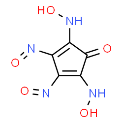 ChemSpider 2D Image | 2,5-Bis(hydroxyamino)-3,4-dinitroso-2,4-cyclopentadien-1-one | C5H4N4O5