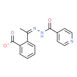 ChemSpider 2D Image | 2-[(1Z)-N-Isonicotinoylethanehydrazonoyl]benzoate | C15H12N3O3