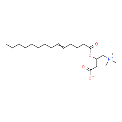 ChemSpider 2D Image | 3-(5-Tetradecenoyloxy)-4-(trimethylammonio)butanoate | C21H39NO4
