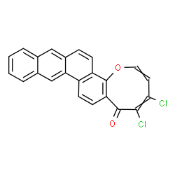 ChemSpider 2D Image | 2,3-Dichloro-1H-tetrapheno[4,3-b]oxocin-1-one | C23H12Cl2O2