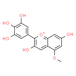 ChemSpider 2D Image | 3,7-Dihydroxy-5-methoxy-2-(3,4,5-trihydroxyphenyl)chromenium | C16H13O7