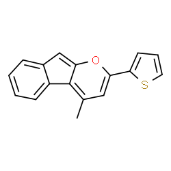 ChemSpider 2D Image | 4-Methyl-2-(2-thienyl)indeno[2,1-b]pyran | C17H12OS