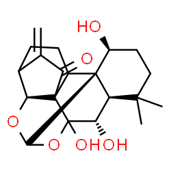 ChemSpider 2D Image | (1R,8S,9S,11R,14S,15R,19S)-13,14,19-Trihydroxy-16,16-dimethyl-6-methylene-10,12-dioxahexacyclo[9.8.0.0~1,15~.0~2,8~.0~5,9~.0~8,13~]nonadecan-7-one | C20H26O6
