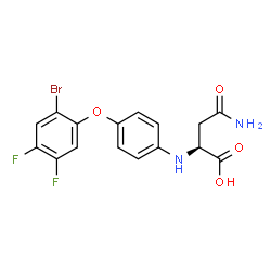 ChemSpider 2D Image | N~2~-[4-(2-Bromo-4,5-difluorophenoxy)phenyl]-L-asparagine | C16H13BrF2N2O4
