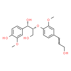 ChemSpider 2D Image | (1S,2R)-1-(4-Hydroxy-3-methoxyphenyl)-2-[4-(3-hydroxy-1-propen-1-yl)-2-methoxyphenoxy]-1,3-propanediol | C20H24O7