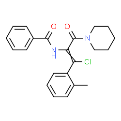 ChemSpider 2D Image | N-[1-Chloro-1-(2-methylphenyl)-3-oxo-3-(1-piperidinyl)-1-propen-2-yl]benzamide | C22H23ClN2O2