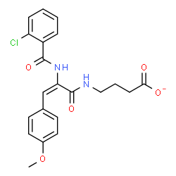 ChemSpider 2D Image | 4-{[(2E)-2-[(2-Chlorobenzoyl)amino]-3-(4-methoxyphenyl)-2-propenoyl]amino}butanoate | C21H20ClN2O5