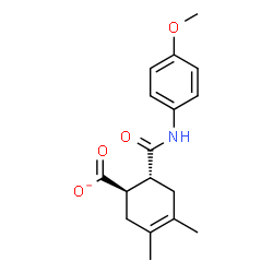 ChemSpider 2D Image | (1R,6R)-6-[(4-Methoxyphenyl)carbamoyl]-3,4-dimethyl-3-cyclohexene-1-carboxylate | C17H20NO4