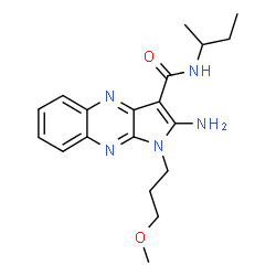 ChemSpider 2D Image | 2-Amino-N-sec-butyl-1-(3-methoxypropyl)-1H-pyrrolo[2,3-b]quinoxaline-3-carboxamide | C19H25N5O2