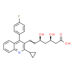 ChemSpider 2D Image | (3R,5S)-7-[2-Cyclopropyl-4-(4-fluorophenyl)-3-quinolinyl]-3,5-dihydroxy-6-heptenoic acid | C25H24FNO4