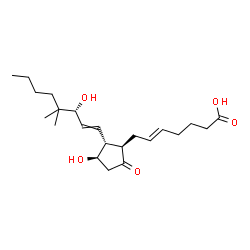 ChemSpider 2D Image | (5E,11alpha,15R)-11,15-Dihydroxy-16,16-dimethyl-9-oxoprosta-5,13-dien-1-oic acid | C22H36O5