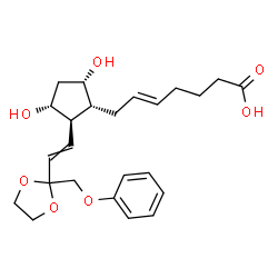 ChemSpider 2D Image | (5E)-7-[(1R,2R,3R,5S)-3,5-Dihydroxy-2-{2-[2-(phenoxymethyl)-1,3-dioxolan-2-yl]vinyl}cyclopentyl]-5-heptenoic acid | C24H32O7