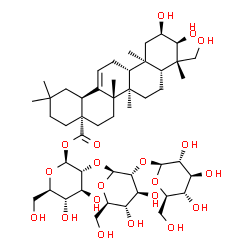 ChemSpider 2D Image | beta-D-Glucopyranosyl-(1->2)-beta-D-glucopyranosyl-(1->2)-1-O-[(2alpha,3alpha)-2,3,24-trihydroxy-28-oxoolean-12-en-28-yl]-beta-D-glucopyranose | C48H78O20