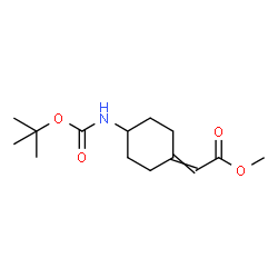 ChemSpider 2D Image | Methyl [4-({[(2-methyl-2-propanyl)oxy]carbonyl}amino)cyclohexylidene]acetate | C14H23NO4