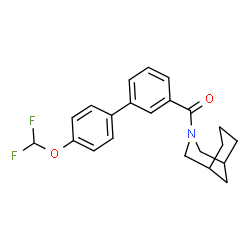 ChemSpider 2D Image | 3-Azabicyclo[3.3.1]non-3-yl[4'-(difluoromethoxy)-3-biphenylyl]methanone | C22H23F2NO2