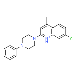 ChemSpider 2D Image | 7-Chloro-4-methyl-2-(4-phenyl-1-piperazinyl)quinolinium | C20H21ClN3