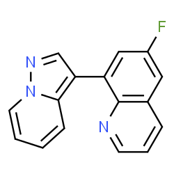 ChemSpider 2D Image | 6-Fluoro-8-(pyrazolo[1,5-a]pyridin-3-yl)quinoline | C16H10FN3