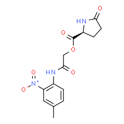 ChemSpider 2D Image | 2-[(4-Methyl-2-nitrophenyl)amino]-2-oxoethyl 5-oxo-L-prolinate | C14H15N3O6