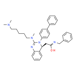 ChemSpider 2D Image | N-Benzyl-2-[(4S)-3-(4-biphenylyl)-2-{[5-(dimethylamino)pentyl](methyl)amino}-3,4-dihydro-4-quinazolinyl]ethanimidic acid | C37H43N5O