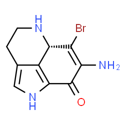 ChemSpider 2D Image | (5aS)-7-Amino-6-bromo-3,4,5,5a-tetrahydropyrrolo[4,3,2-de]quinolin-8(1H)-one | C10H10BrN3O