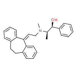 ChemSpider 2D Image | (1S,2R)-2-{[2-(10,11-Dihydro-5H-dibenzo[a,d][7]annulen-5-ylidene)ethyl](methyl)amino}-1-phenyl-1-propanol | C27H29NO