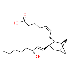 ChemSpider 2D Image | (5Z)-7-{(1S,2R,3S,5S)-3-[(1E,3R)-3-Hydroxy-1-octen-1-yl]bicyclo[3.1.1]hept-2-yl}-5-heptenoic acid | C22H36O3