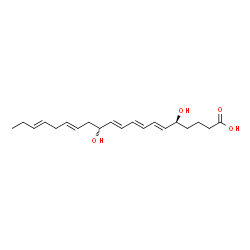 ChemSpider 2D Image | (5S,6E,8E,10E,12R,14E,17E)-5,12-Dihydroxy-6,8,10,14,17-icosapentaenoic acid | C20H30O4