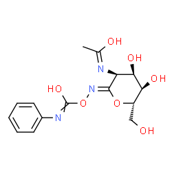 ChemSpider 2D Image | (1Z)-N-[(2Z,3S,4R,5R,6S)-4,5-Dihydroxy-6-(hydroxymethyl)-2-{[hydroxy(phenylimino)methoxy]imino}tetrahydro-2H-pyran-3-yl]ethanimidic acid (non-preferred name) | C15H19N3O7
