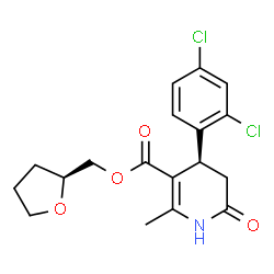 ChemSpider 2D Image | (2S)-Tetrahydro-2-furanylmethyl (4S)-4-(2,4-dichlorophenyl)-2-methyl-6-oxo-1,4,5,6-tetrahydro-3-pyridinecarboxylate | C18H19Cl2NO4