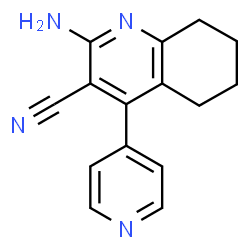 ChemSpider 2D Image | 2-Amino-4-(4-pyridinyl)-5,6,7,8-tetrahydro-3-quinolinecarbonitrile | C15H14N4