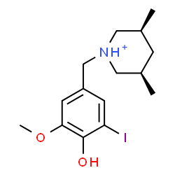 ChemSpider 2D Image | (3R,5S)-1-(4-Hydroxy-3-iodo-5-methoxybenzyl)-3,5-dimethylpiperidinium | C15H23INO2