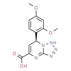 ChemSpider 2D Image | (7S)-7-(2,4-Dimethoxyphenyl)-1,7-dihydrotetrazolo[1,5-a]pyrimidine-5-carboxylic acid | C13H13N5O4