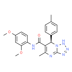 ChemSpider 2D Image | (7R)-N-(2,4-Dimethoxyphenyl)-5-methyl-7-(4-methylphenyl)-1,7-dihydrotetrazolo[1,5-a]pyrimidine-6-carboxamide | C21H22N6O3